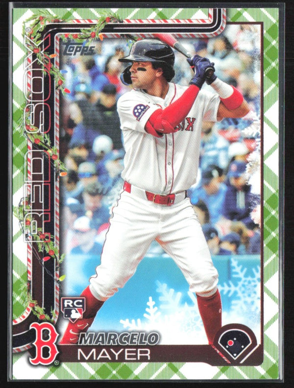 Marcelo Mayer 2025 Topps Holiday Green Plaid RC #H35 Boston Sox