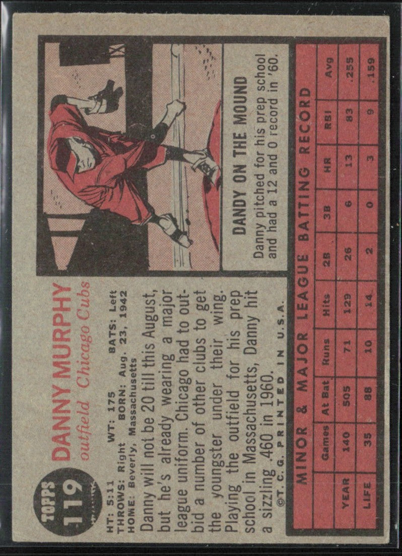 Danny Murphy 1962 Topps #119.0 Chicago Cubs