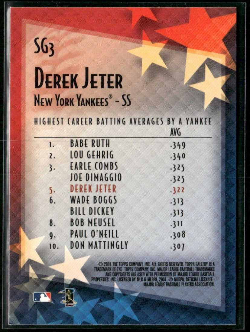 Derek Jeter 2001 Topps Gallery Star #SG3 New York Yankees