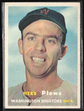 Herb Plews 1957 Topps RC #169 Washington Senators
