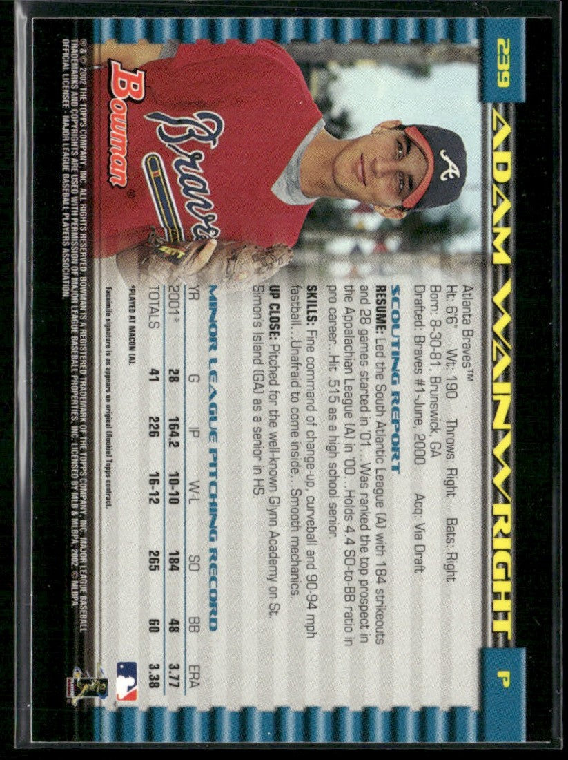 Adam Wainwright 2002 Bowman #239 Atlanta Braves