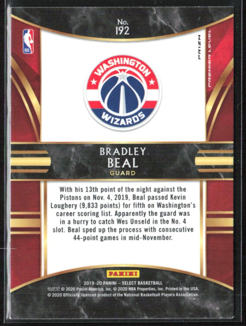 Bradley Beal 2019 Panini Select Premier Red Wave #192 Washington Wizards