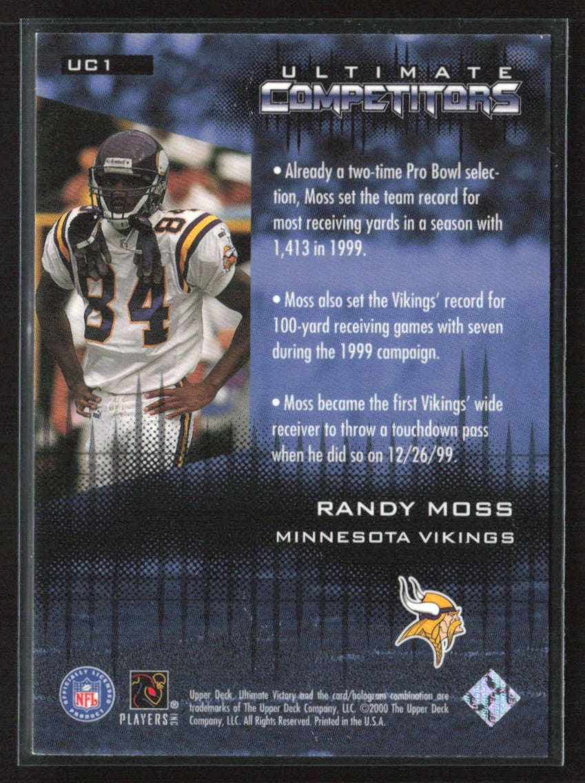 Randy Moss 2000 Upper Deck Ultimate Victory Competitors #UC1 Minnesota Vikings