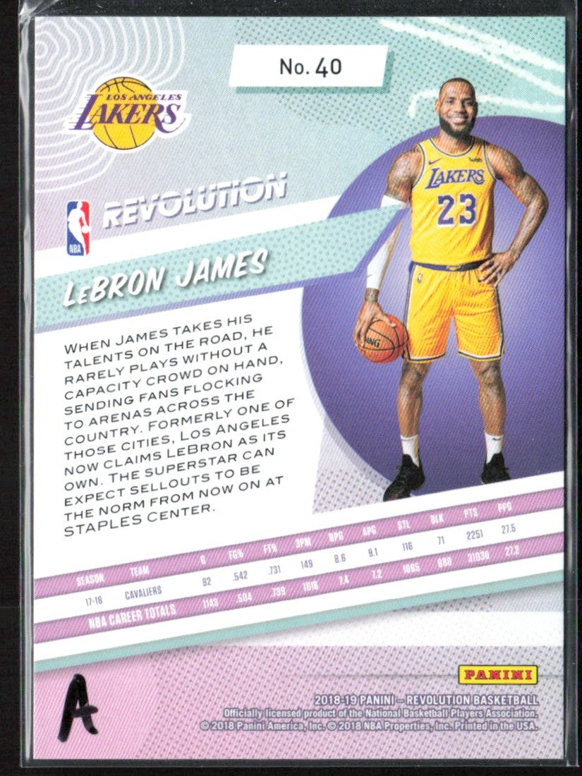 LeBron James 2018 Panini Revolution #40 Los Angeles Lakers
