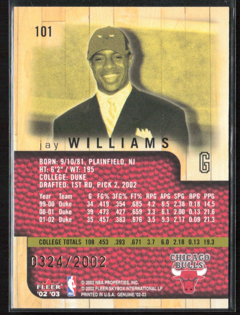 Jay Williams 2002 Fleer Genuine RC /2002 #101 Chicago Bulls