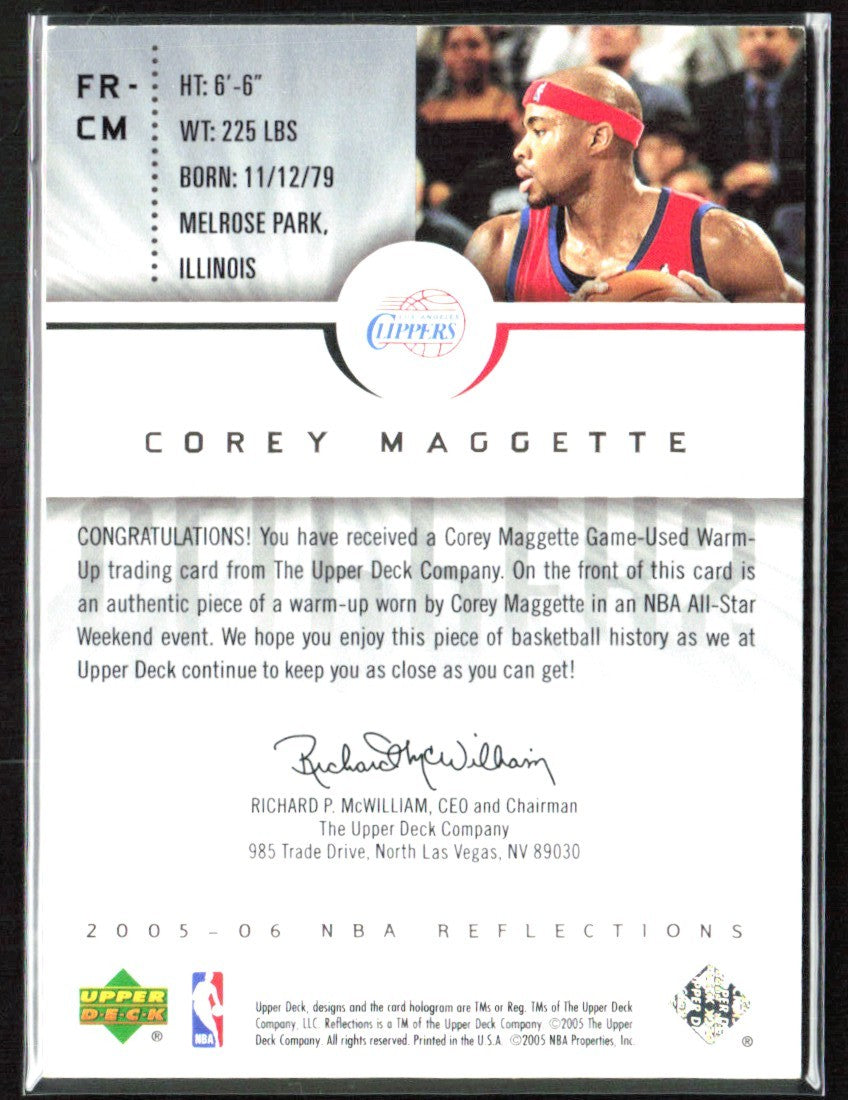 Corey Maggette 2005 Upper Deck Reflections Fabric Jersey #FR-CM
