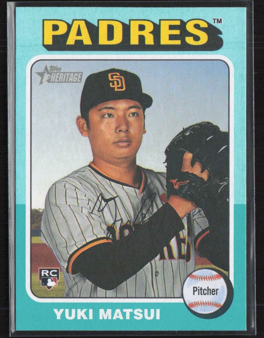 Yuki Matsui 2024 Topps Heritage Aqua Border RC #509 San Diego Padres