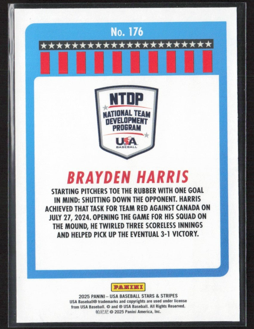 Brayden Harris 2025 Panini Stars & Stripes #176 USA