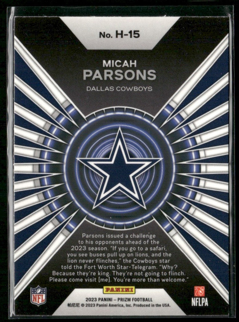 Micah Parsons 2022 Panini Prizm Hype #H-15 Dallas Cowboys