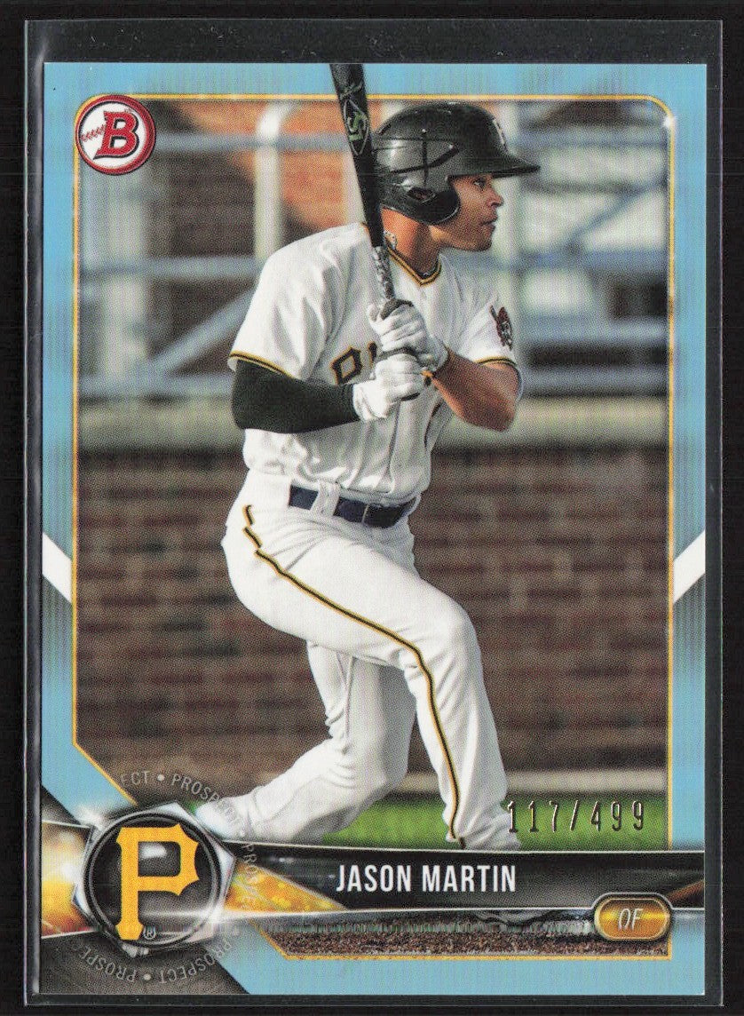 Jason Martin 2018 Bowman Sky Blue /499 #BP41 Pittsburgh Pirates