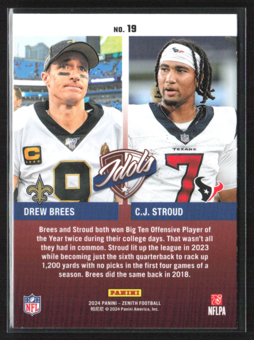 C.J. Stroud / Drew Brees 2024 Panini Zenith Idols #19