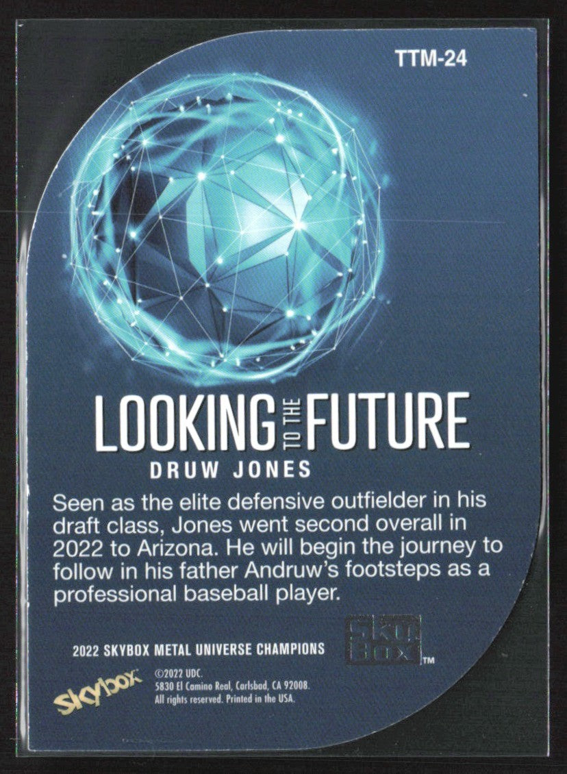 Druw Jones 2022 Skybox Metal Universe Champions Looking to the Future Die-Cut
