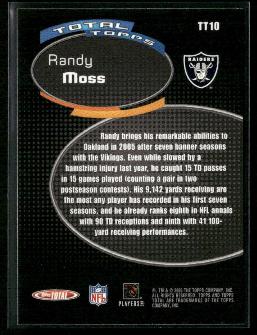 Randy Moss 2005 Topps Total #TT10 Oakland Raiders