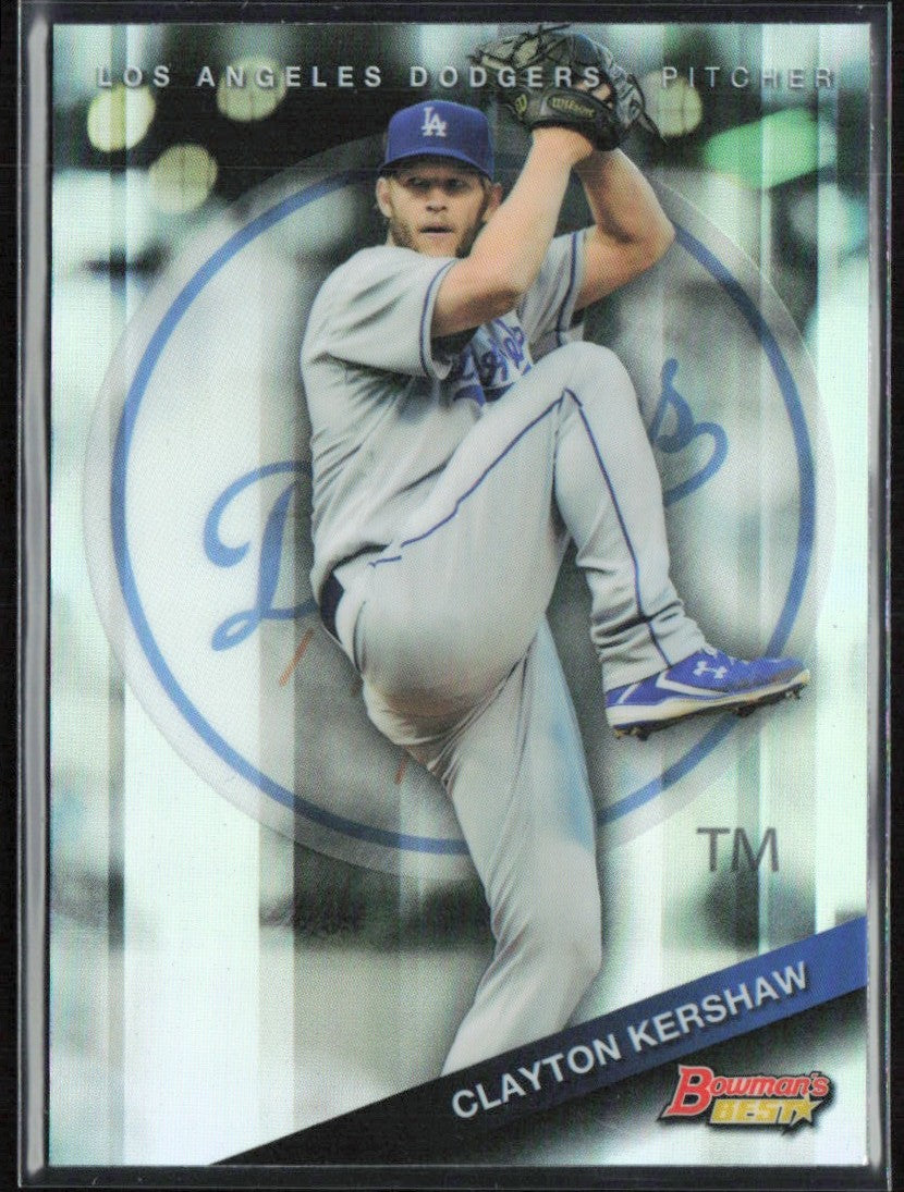 Clayton Kershaw 2015 Bowman's Best Refractor #100 Los Angeles Dodgers