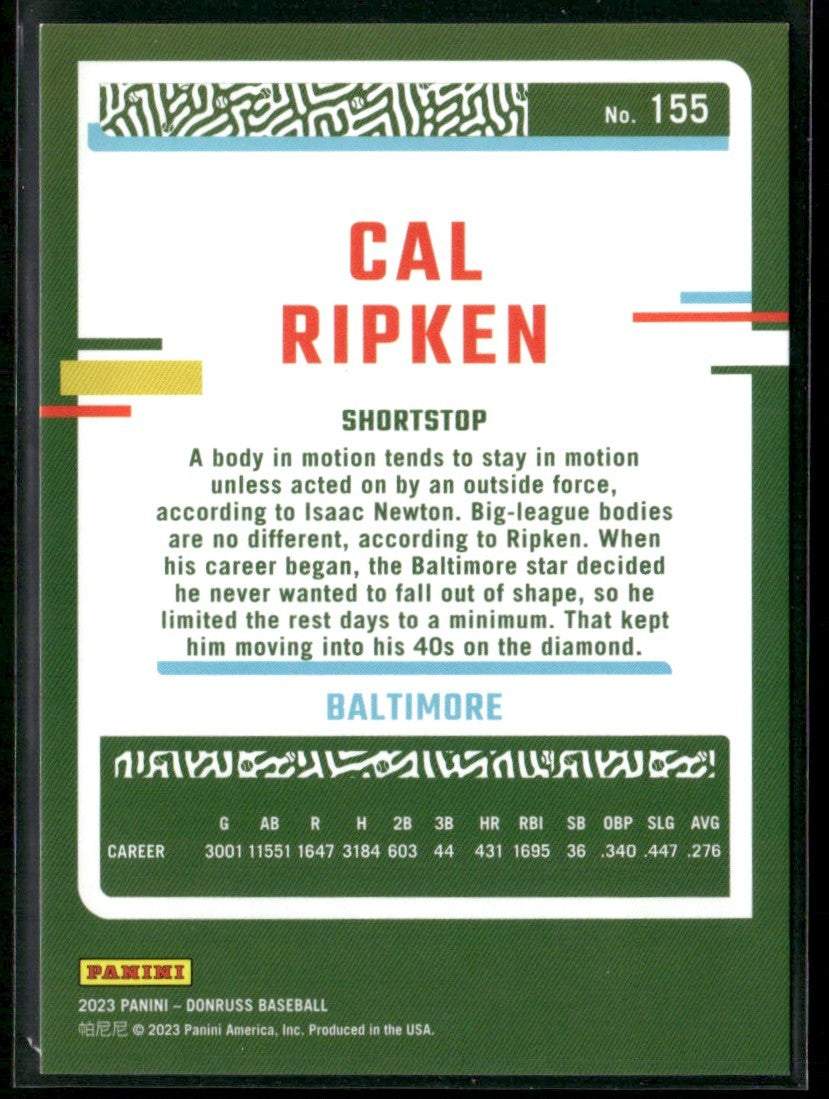 Cal Ripken 2023 Donruss Holo Red /2023 #155 Baltimore Orioles