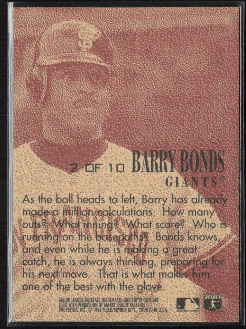 Barry Bonds 1996 E-XL D-Fense #2 San Francisco Giants