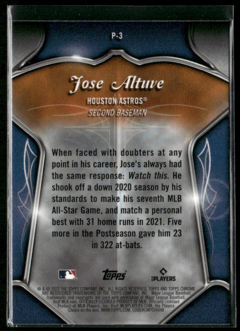 Jose Altuve 2022 Topps Chrome Pinstriped #P-3 Houston Astros