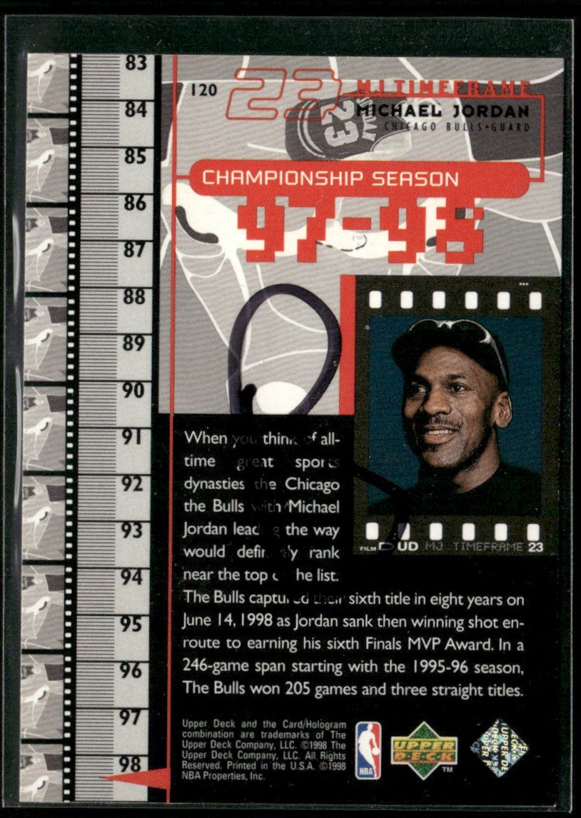 Michael Jordan 1998 Upper Deck MJ TimeFrame #120 Chicago Bulls