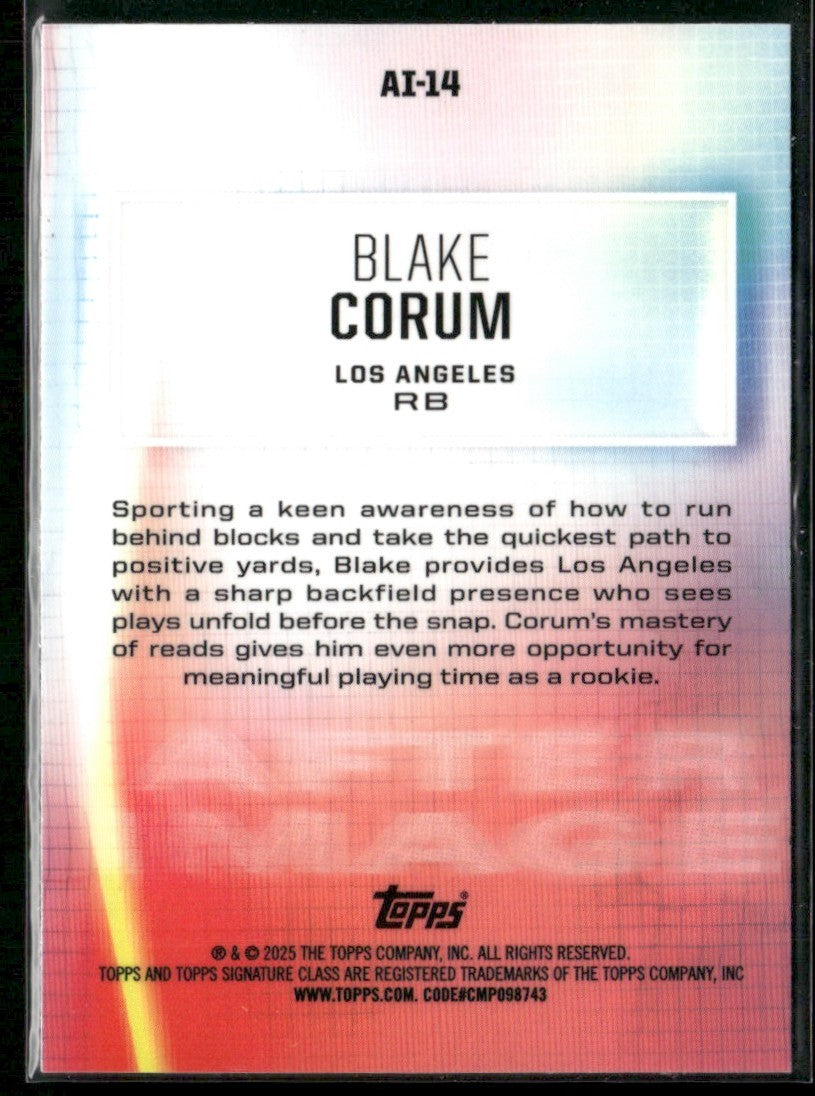 Blake Corum 2024 Topps Signature Class After Image RC #AI-14 Los Angeles Rams