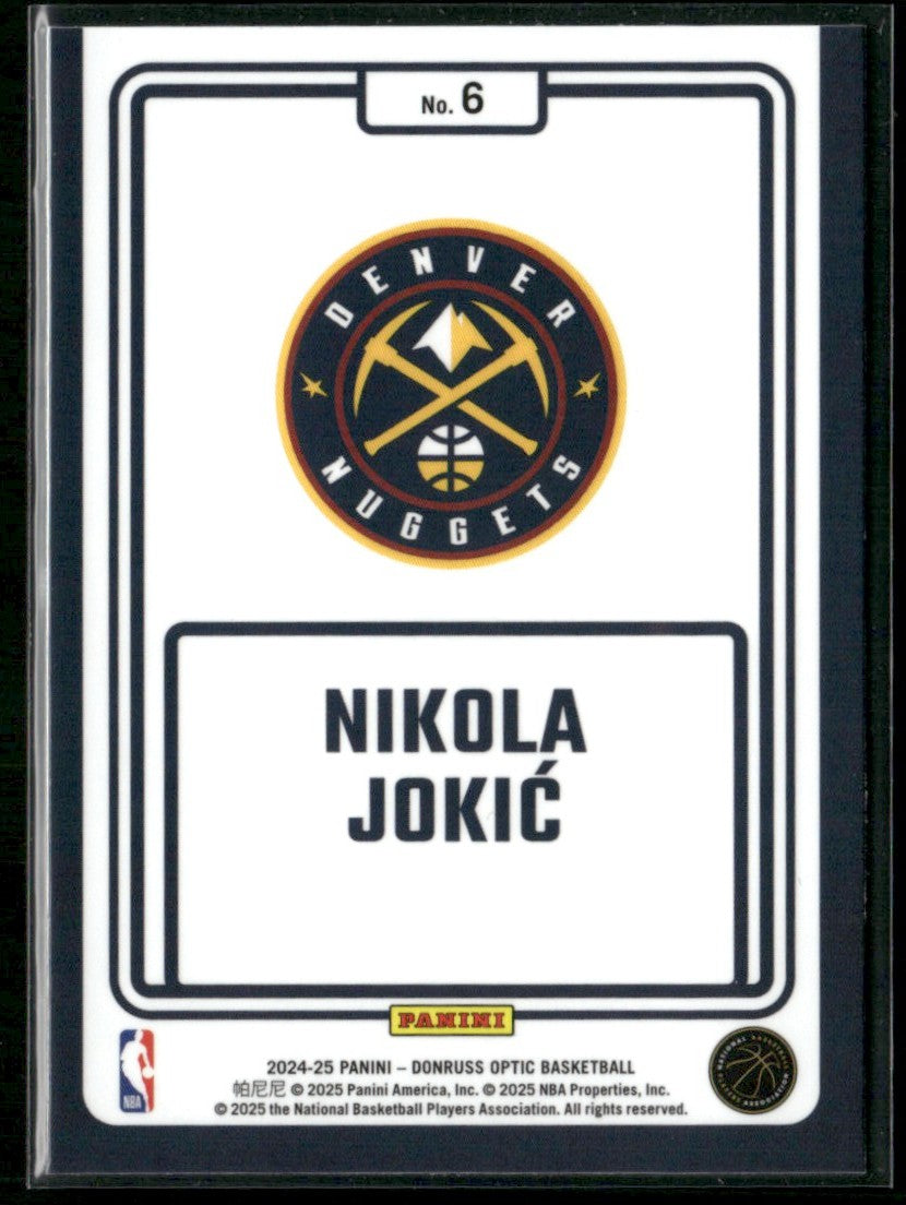 Nikola Jokic 2024 Donruss Optic Winner Stays #6 Denver Nuggets