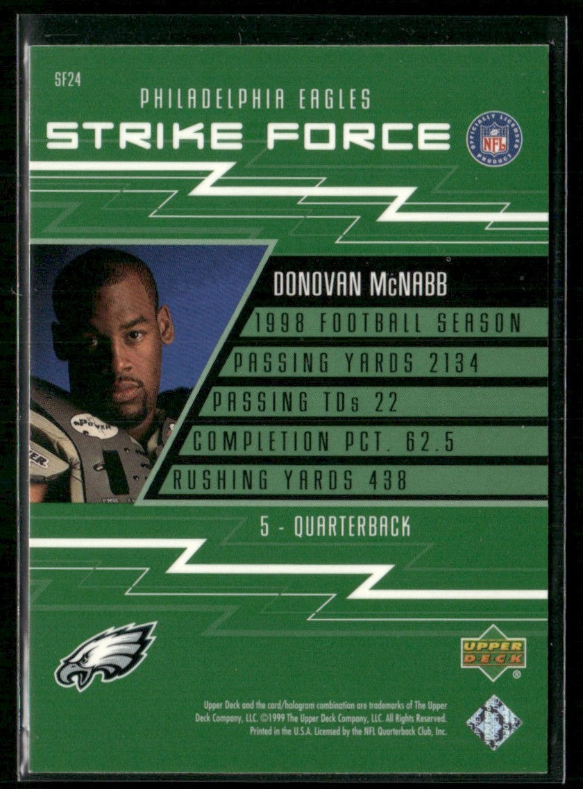 Donovan McNabb 1999 Upper Deck Strike Force #SF24 Philadelphia Eagles