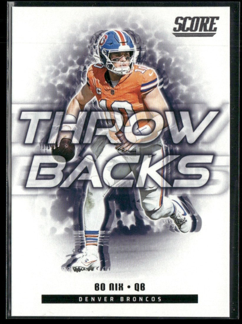 Bo Nix 2025 Panini Score Throw Backs #6 Denver Broncos