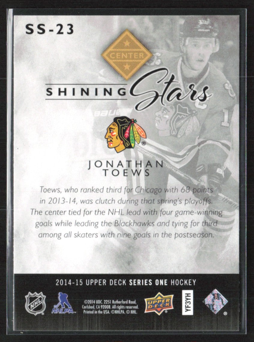 Jonathan Toews 2014 Upper Deck Shining Stars #SS-23 Chicago Blackhawks