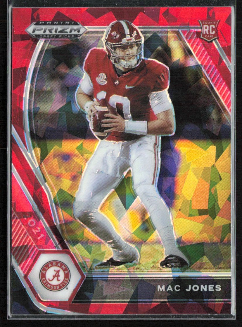 Mac Jones 2021 Panini Prizm Draft Picks Red Cracked Ice RC #104