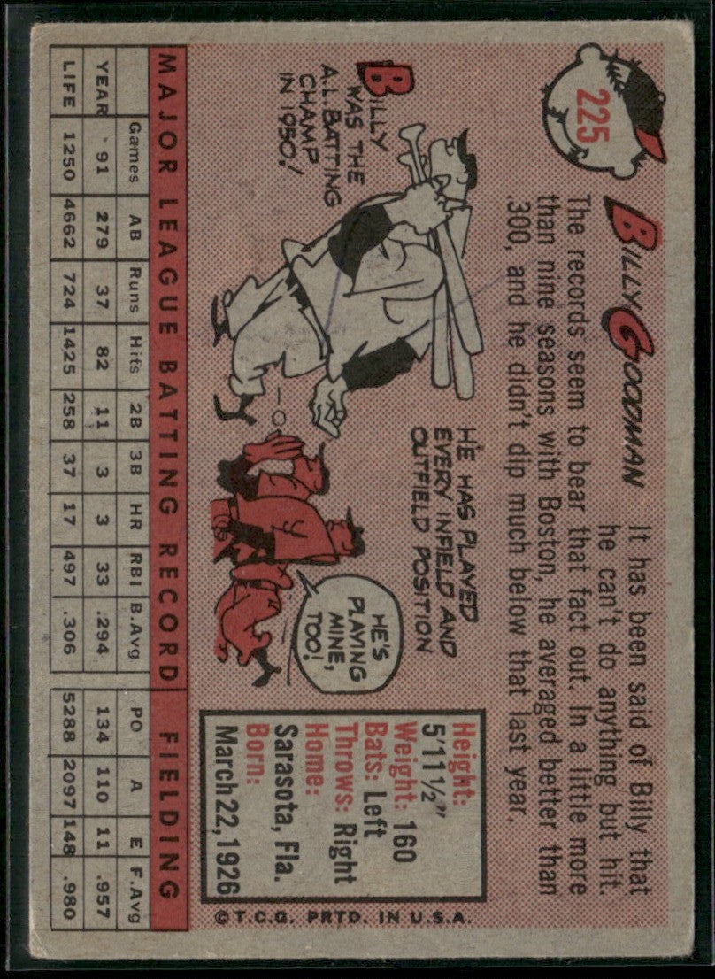 Billy Goodman 1958 Topps #225 Chicago White Sox