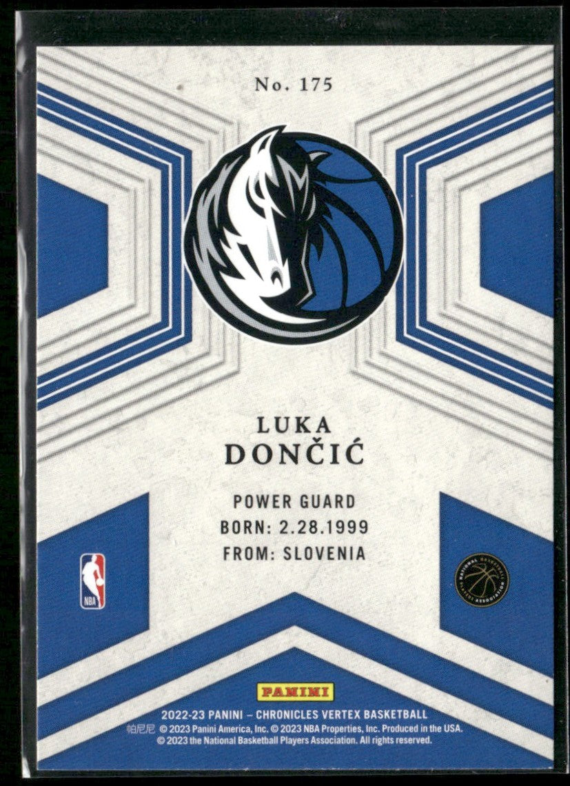 Luka Doncic 2022 Panini Chronicles Vertex #175 Dallas Mavericks