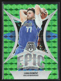 Luka Doncic 2023 Panini Mosaic Epic Performers Green Prizm #9 Dallas Mavericks