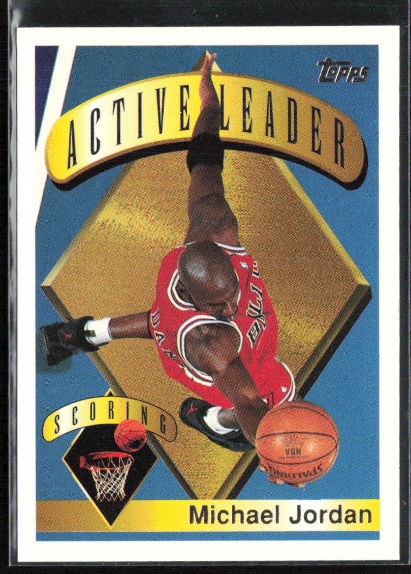 Michael Jordan 1995 Topps Active Leader Scoring #1 Chicago Bulls