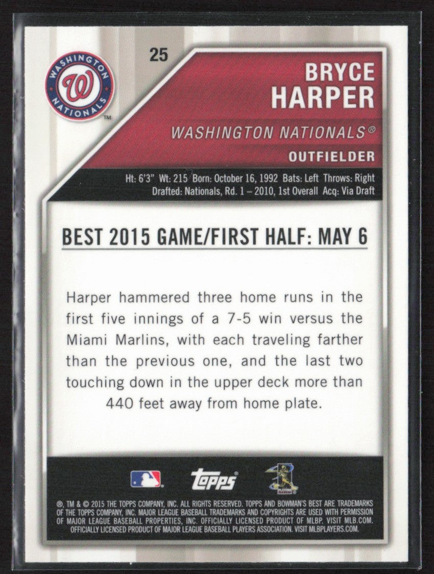 Bryce Harper 2015 Bowman's Best Refractor #25 Washington Nationals