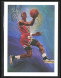 Michael Jordan 1990 Hoops Art Card Team Checklist #358 Chicago Bulls