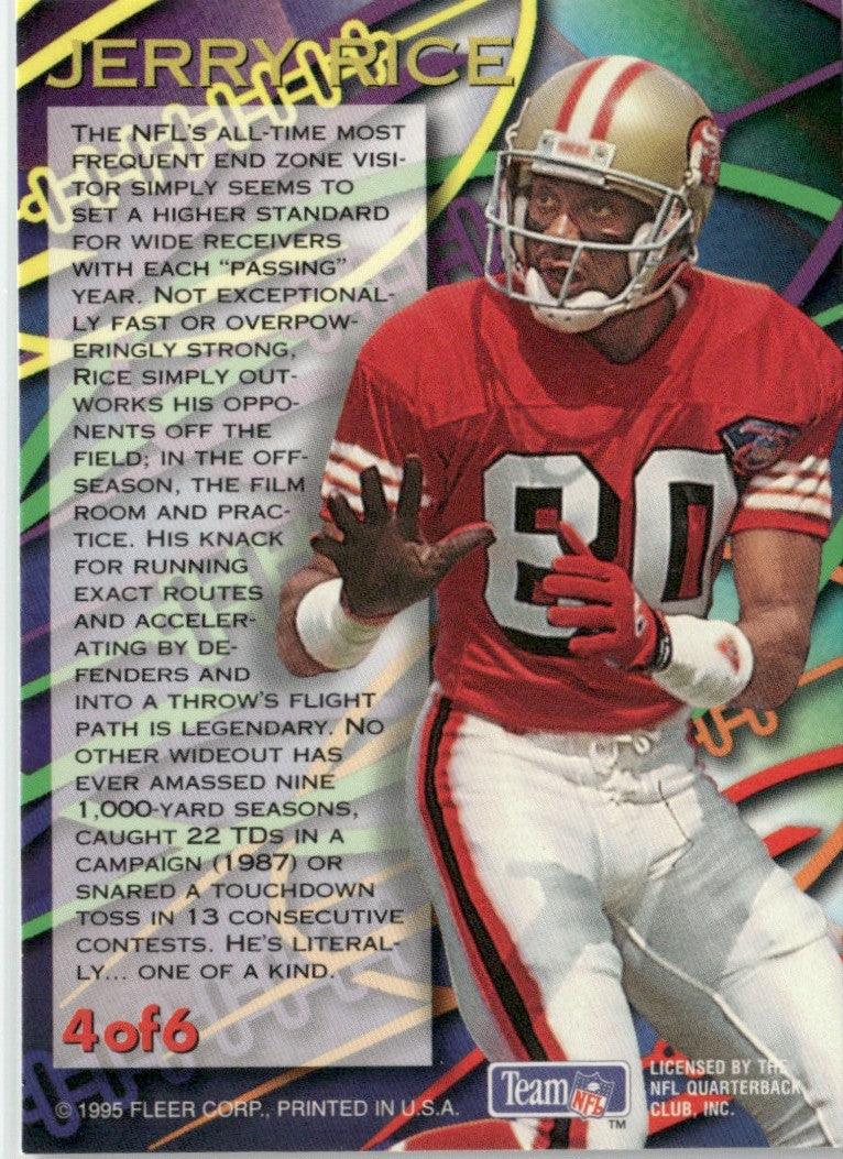 Jerry Rice 1995 Fleer Aerial Attack #4 San Francisco 49ers