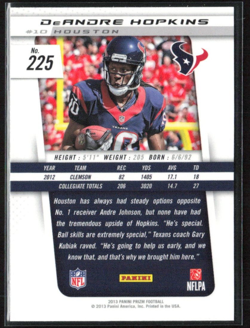 DeAndre Hopkins 2013 Panini Prizm RC #225 Houston Texans