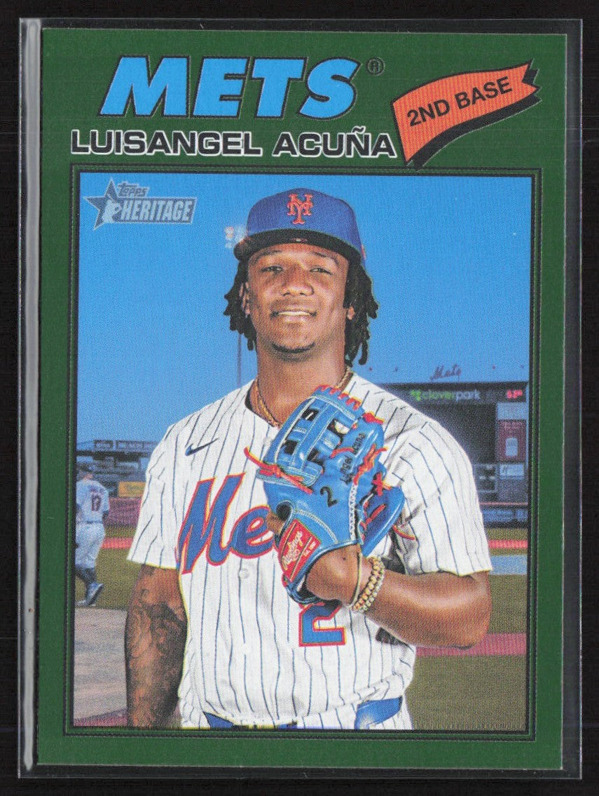 Luisangel Acuna 2026 Topps Heritage Dark Green Border #132 New York Mets