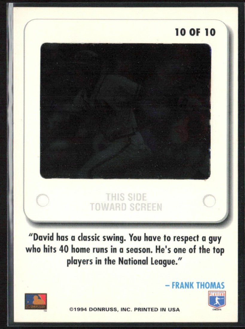 David Justice 1994 Leaf Slideshow #10 Atlanta Braves