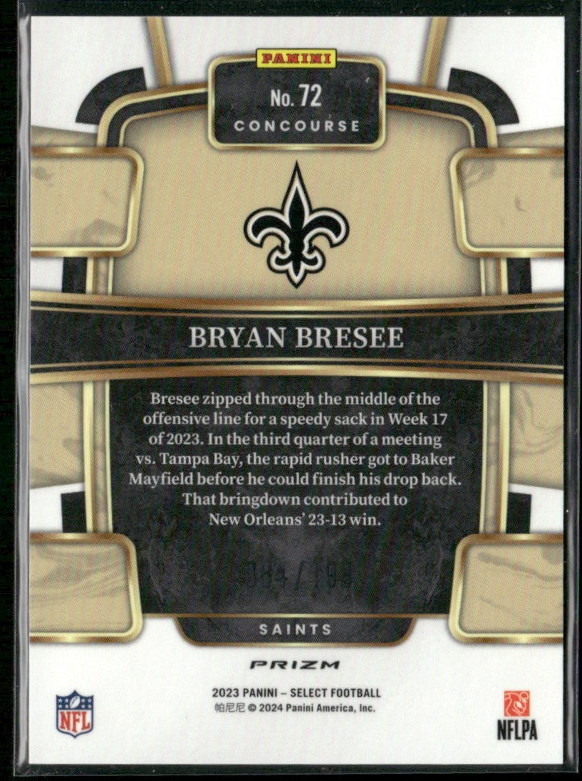Bryan Bresee 2023 Panini Select Concourse Blue Prizm RC /199 #72