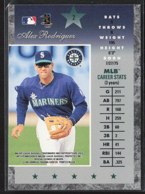 Alex Rodriguez 1997 Donruss Elite #2 Seattle Mariners