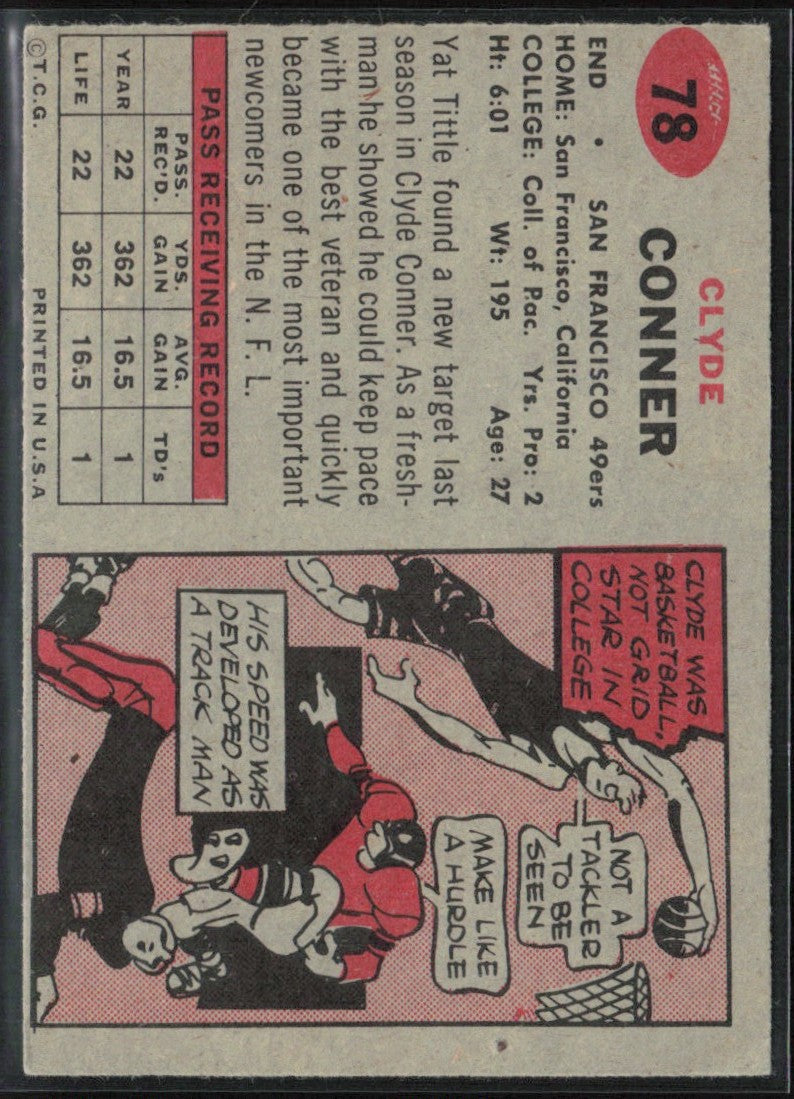 Clyde Conner 1957 Topps RC #78 San Francisco 49ers
