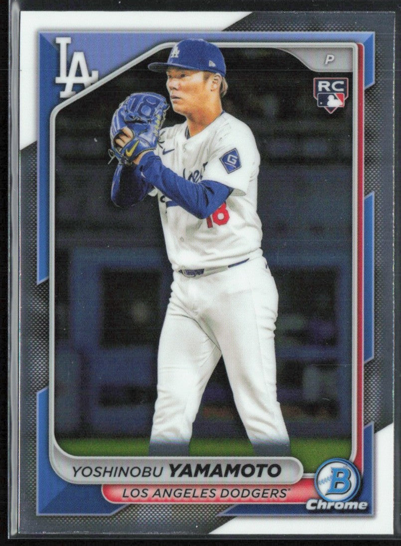 Yoshinobu Yamamoto 2024 Bowman Chrome RC #73 Los Angeles Dodgers