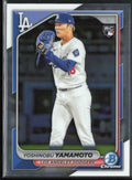 Yoshinobu Yamamoto 2024 Bowman Chrome RC #73 Los Angeles Dodgers