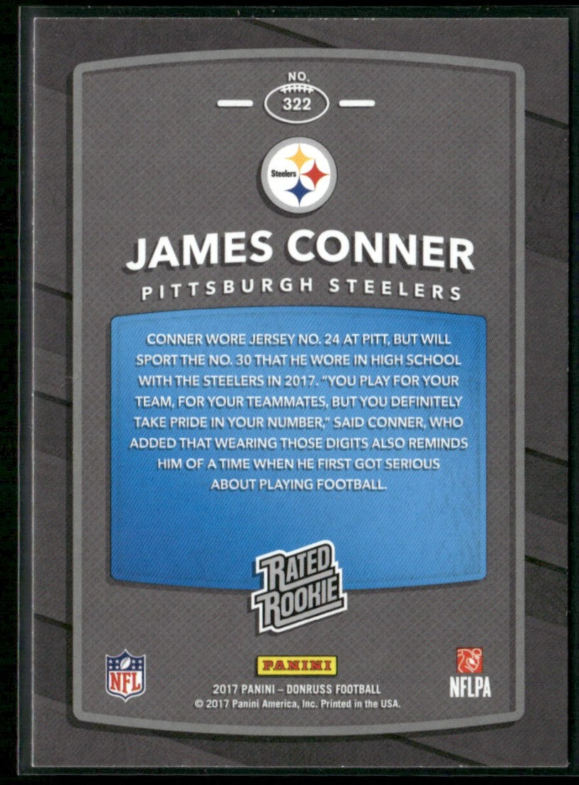 James Conner 2017 Donruss RC #322 Pittsburgh Steelers