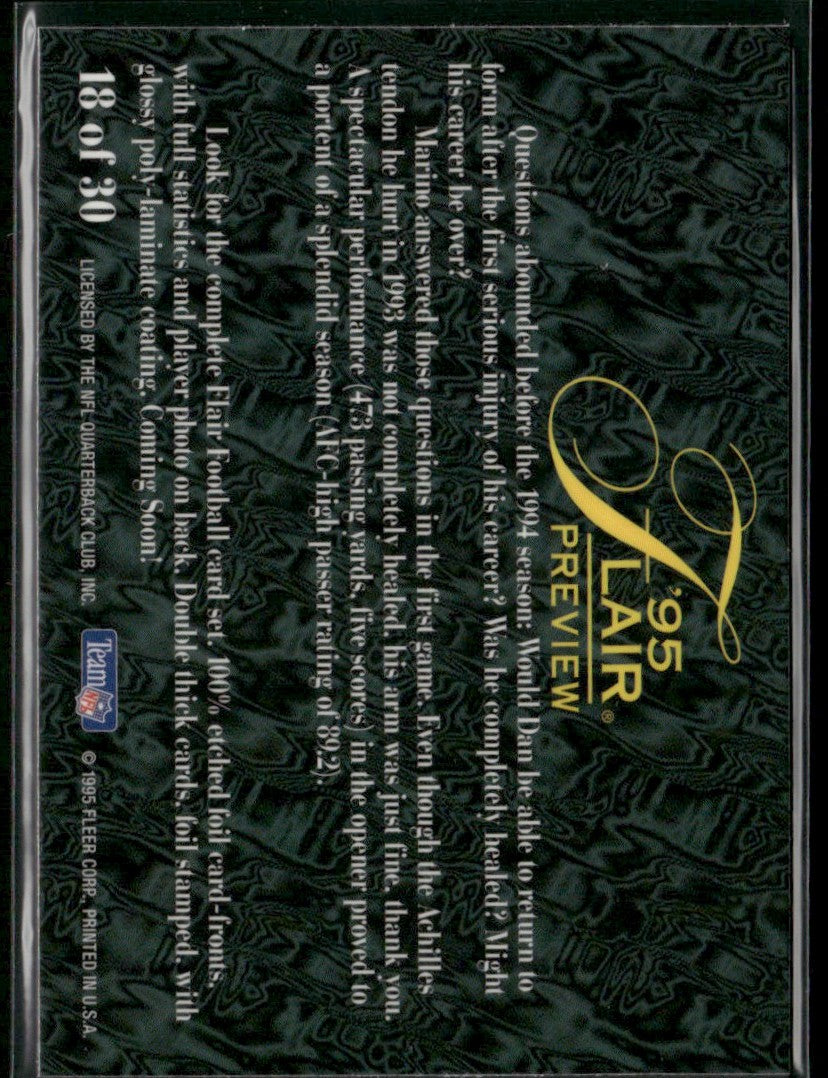Dan Marino 1995 Flair Preview #18 Miami Dolphins