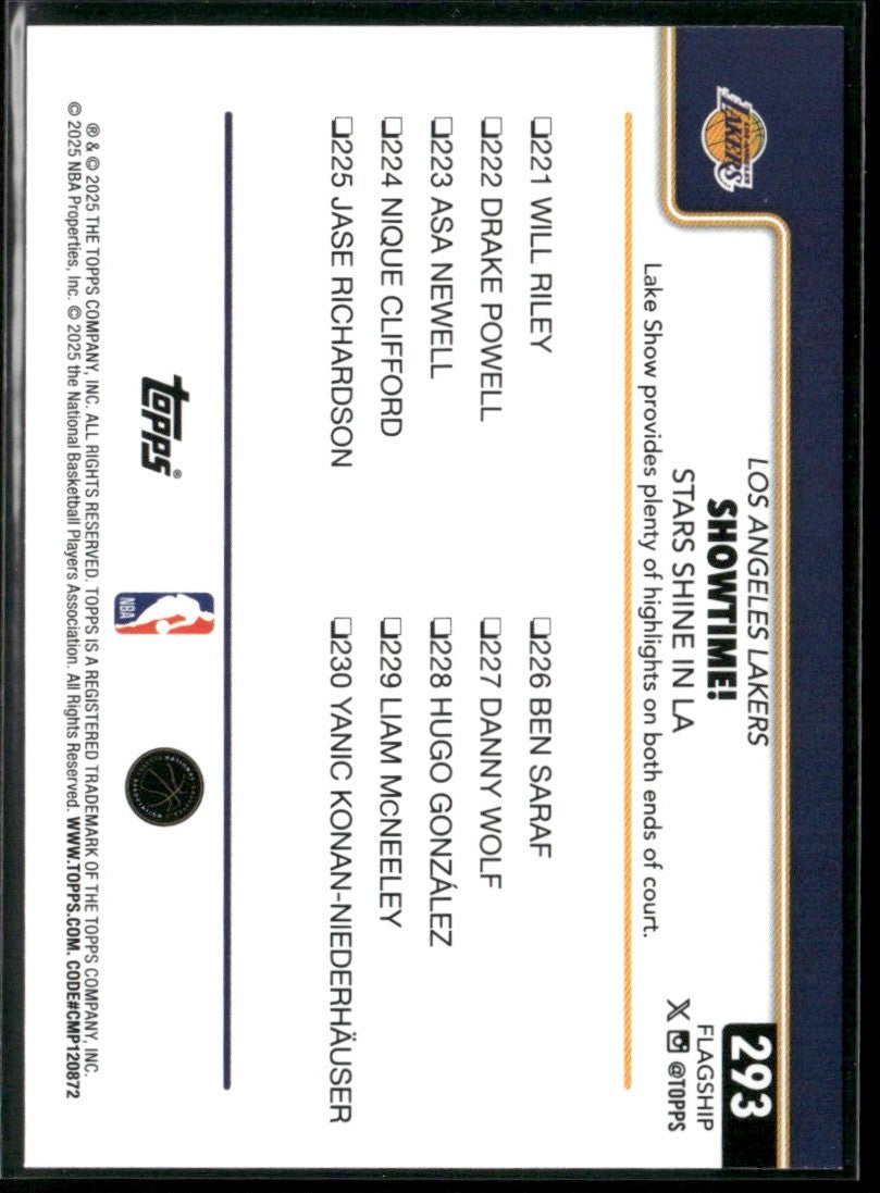LeBron James 2025 Topps #293 Los Angeles Lakers