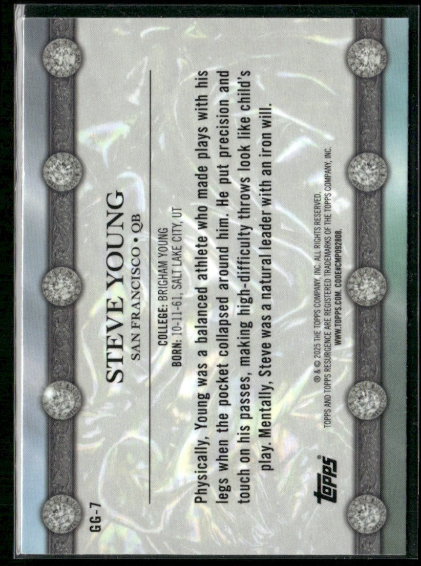 Steve Young 2024 Topps Resurgence Glimmer and Gleam #GG-7 San Francisco 49ers