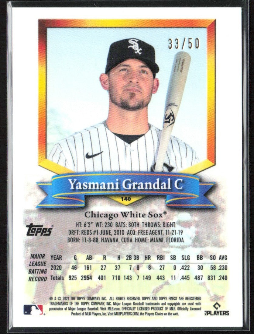 Yasmani Grandal 2021 Topps Finest Flashbacks Gold Refractor /50 #140