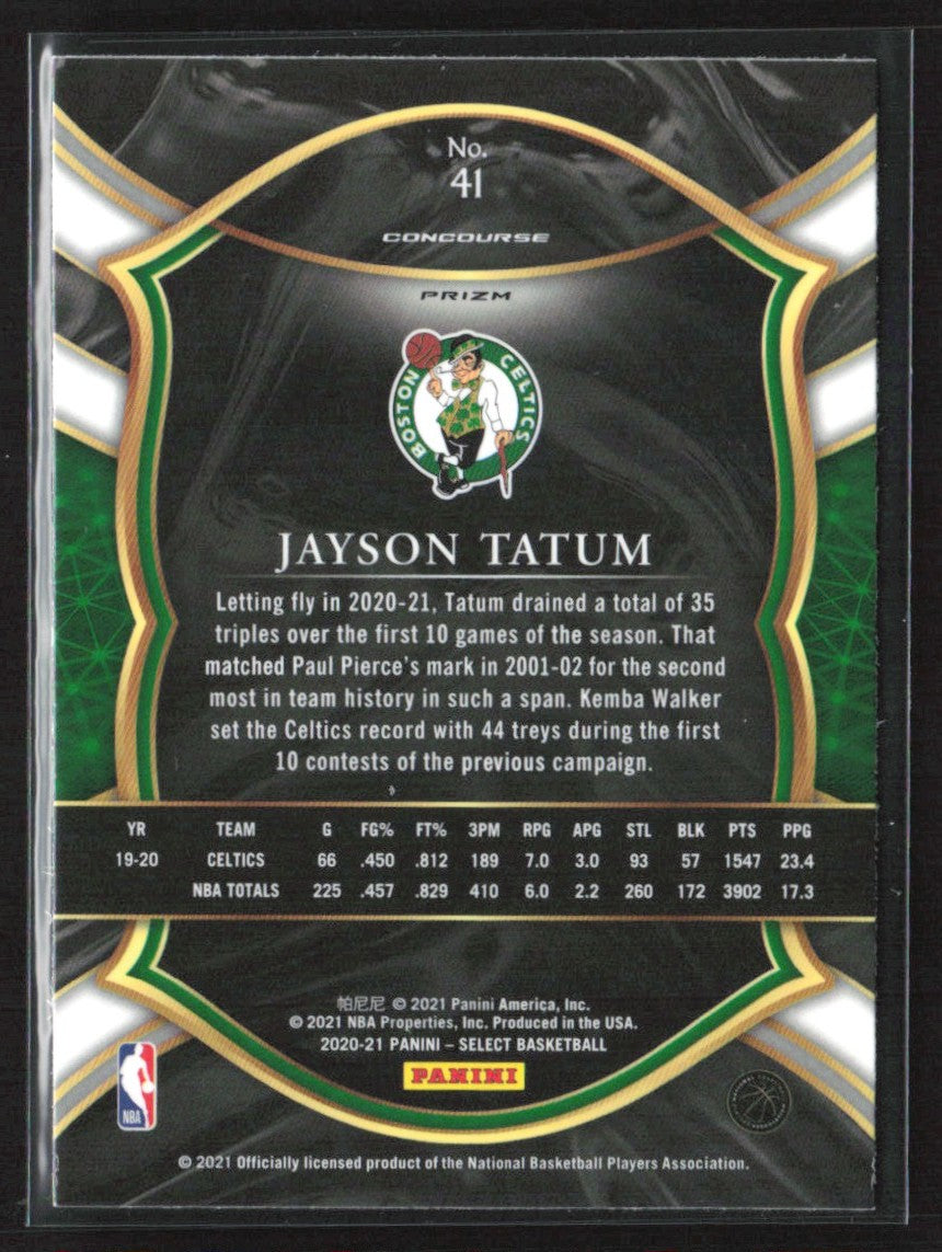 Jayson Tatum 2020 Panini Select Concourse Red White & Orange Flash #41