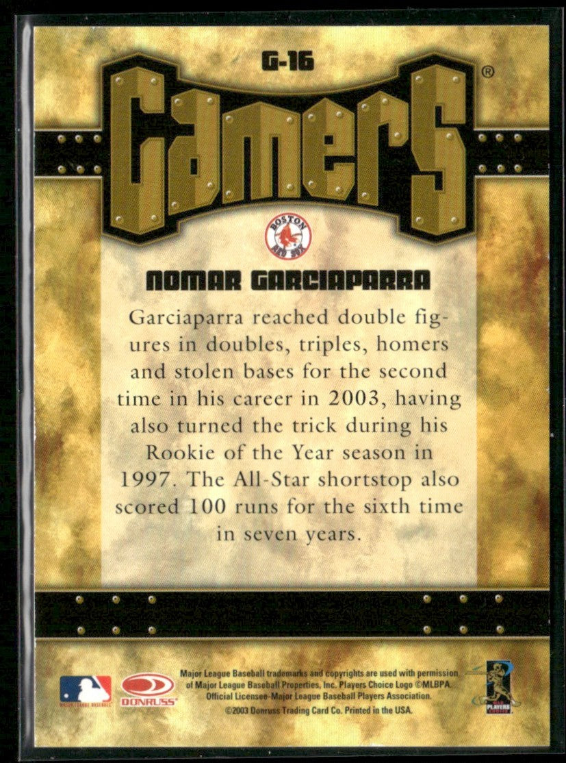 Nomar Garciaparra 2004 Leaf Gamers #G-16 Boston Red Sox